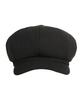 Bajal Bold Metal Tip Wool Herringbone Newsboy Cap Black