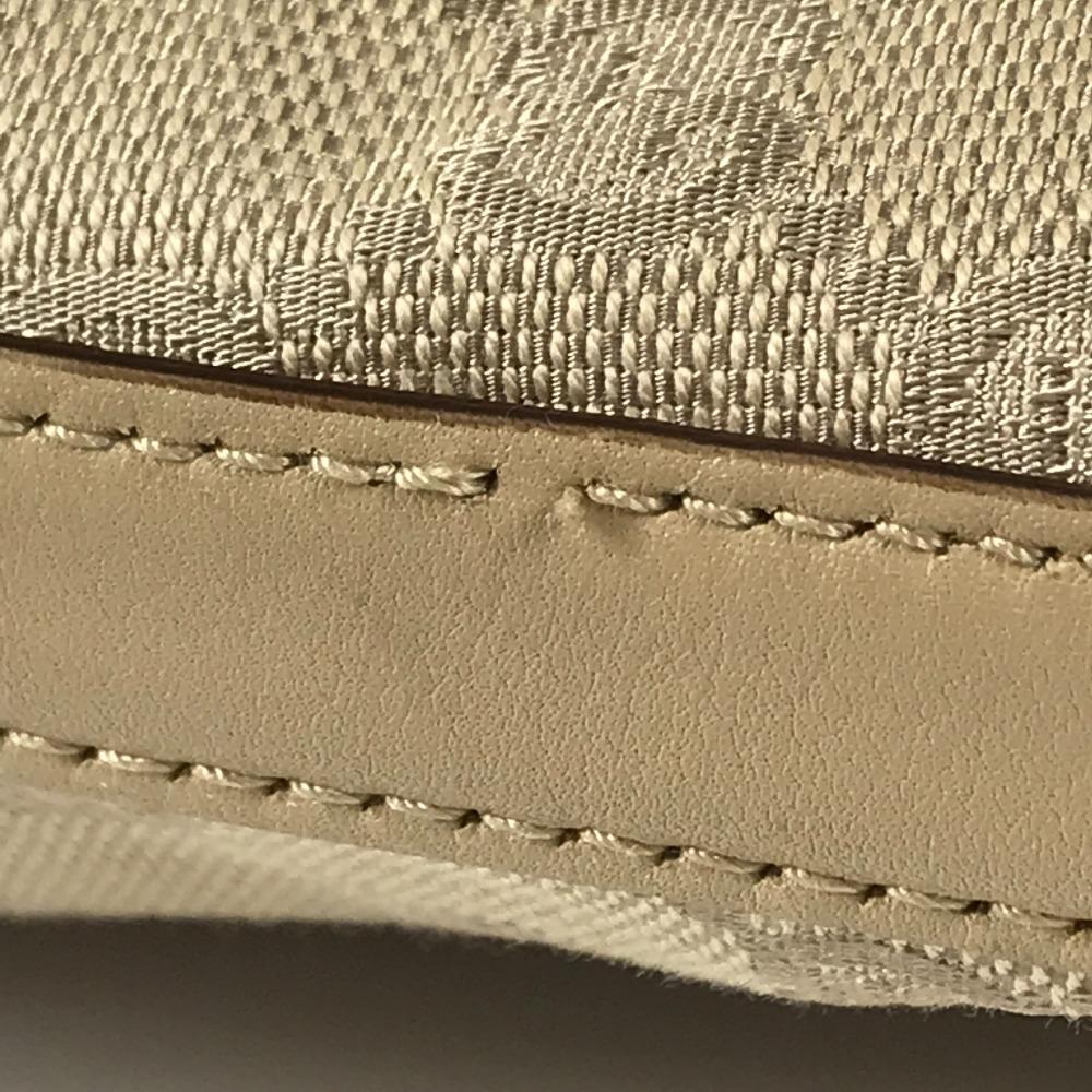 Gucci 73885 GG Logo Bucket-shaped Shoulder Bag GGCanvas/Leather Beige