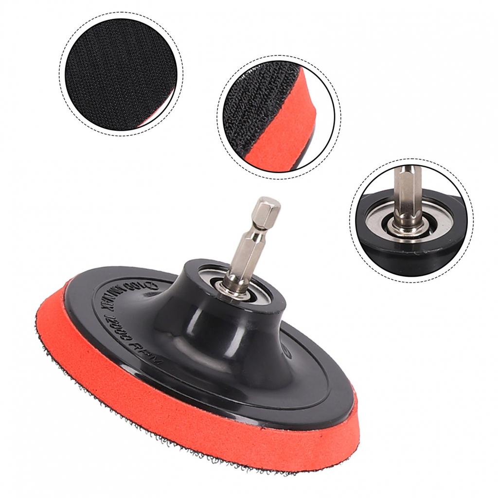4 Inch/100mm Sanding Pad Accessories Black/Red Drill Adapter