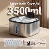 Smart Cat Water Fountain 3.5L Wireless Pet Water Purifier with Motion Sensor Automatic Filtering Large 4000mAh Battery Mute Pump