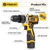 MELLWIN 38N.m Torque Electric Impact Drill Multipurpose Cordless Electric Screwdriver DIY Power Tool For Makita 18V Battery