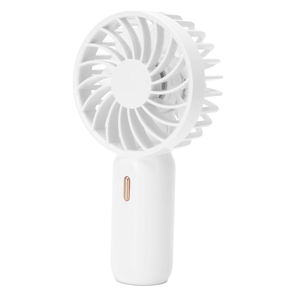 Ventilator portabil de mână, reîncărcabil USB, vânt îmbunătățit, ventilator mic pentru călătorie, birou, studiu, alb
