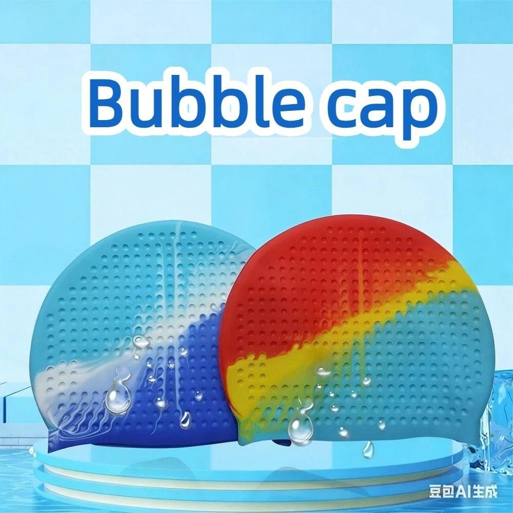 Non-Slip Silicone Swim Cap Wrinkle Free Snorkeling Cap Waterproof Bathing Cap Ear Protection
