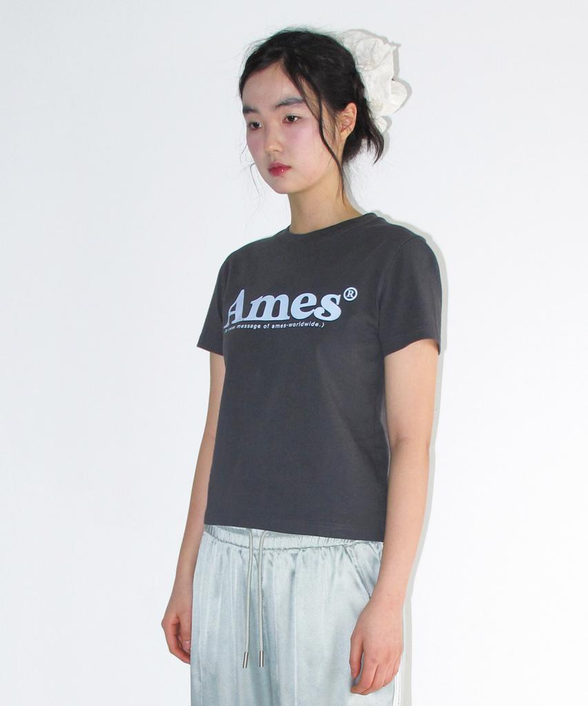 AMES-WORLDWIDE Basic Logo Tee Charcoal