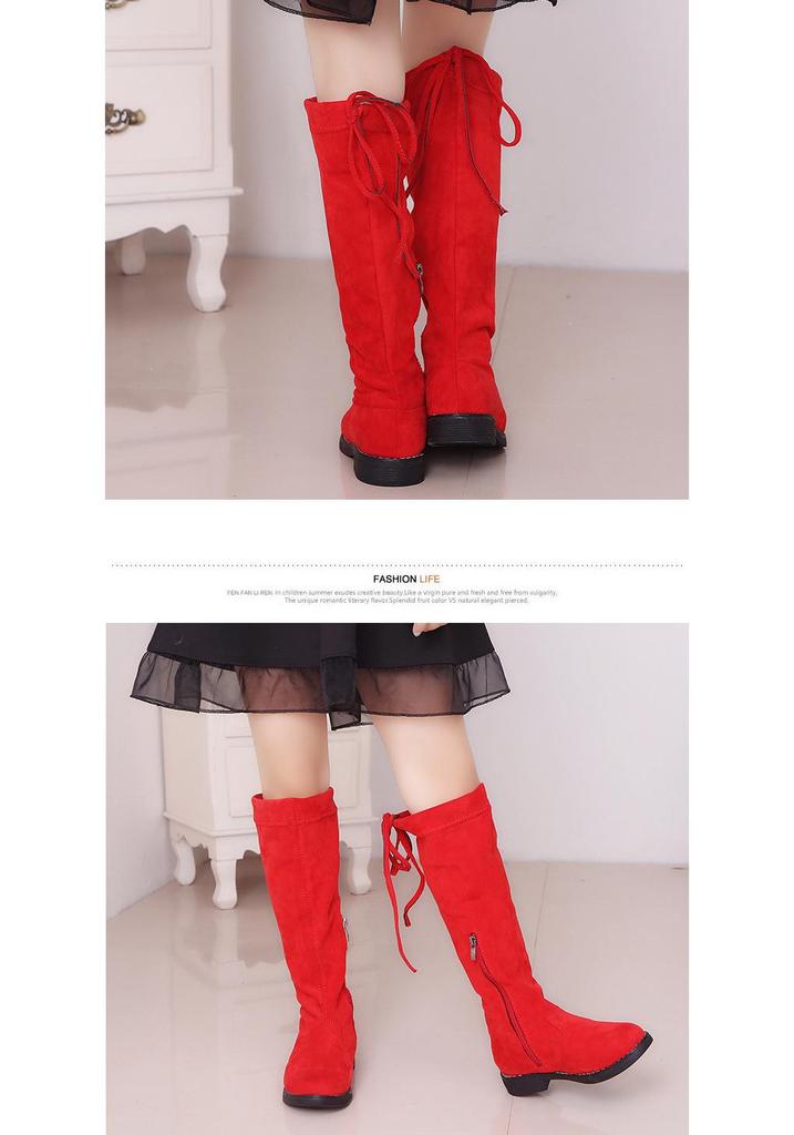 Girls' Korean Style Long Boots - Autumn/Winter 2025 Princess High-Top Children's Shoes