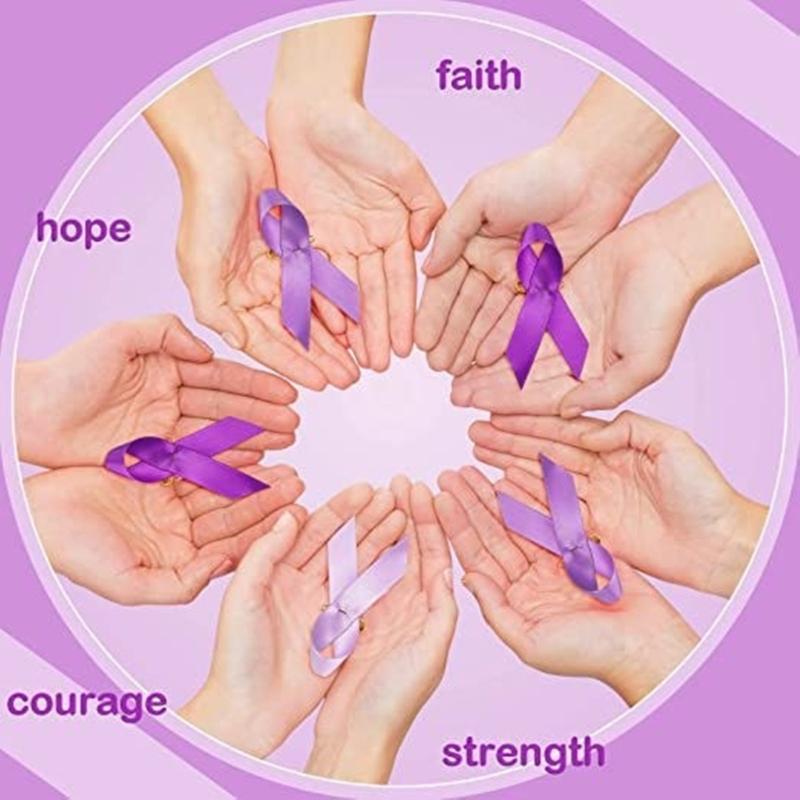 100pcs Awareness Enamel Lapel Pin Ribbon Brooch Breast Cancers Health Care Public Welfare Badges Jewelry Accessories