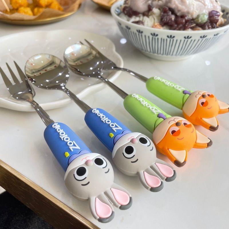 Disney Zootopia Judy Spoon 304 Stainless Steel Cutlery Fork for Boys and Girls, Cute and Fun Spoon