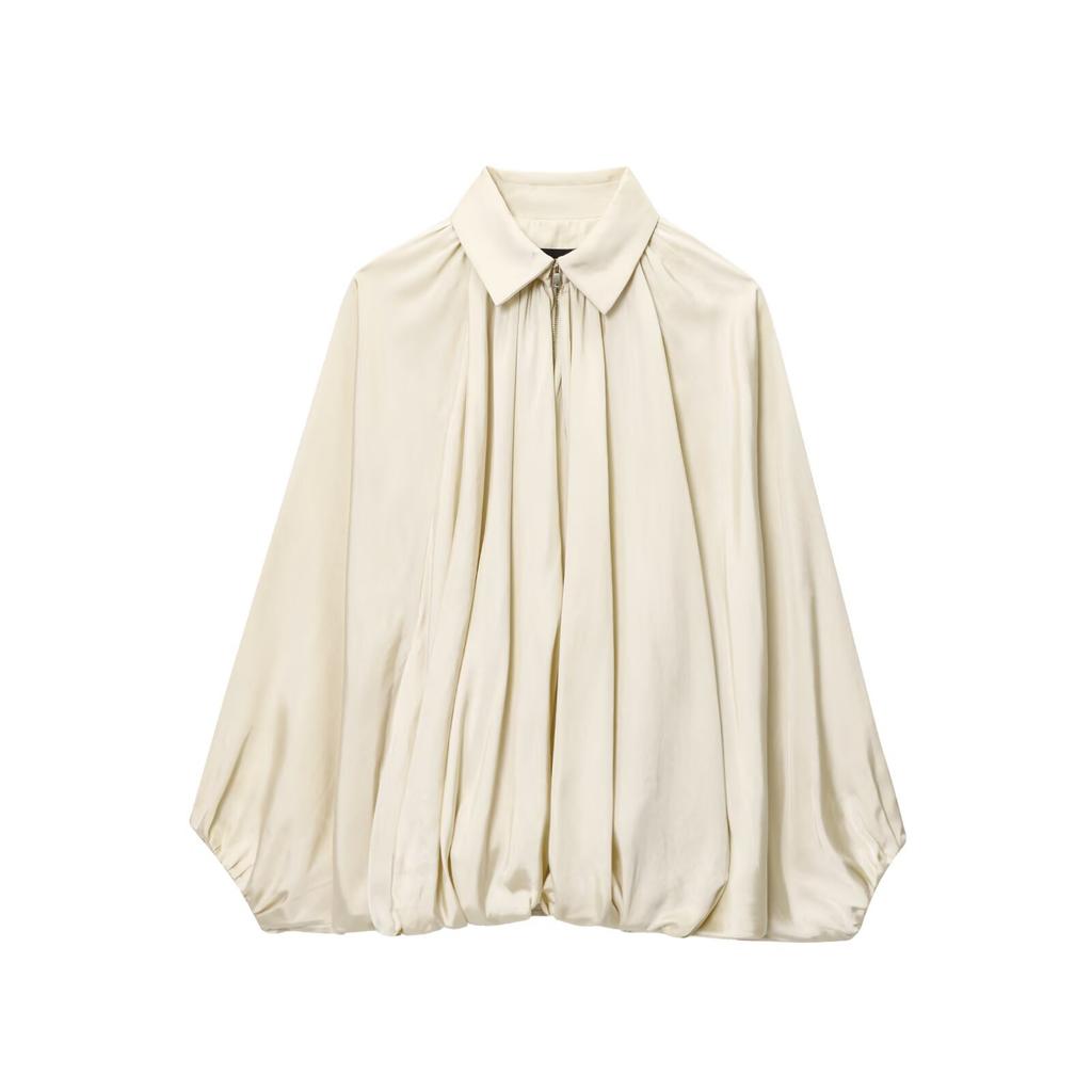 Olive Green Loose Fit Pleated Drop Shoulder Shirt with Roll-Up Sleeves, Beige & Yellow Options