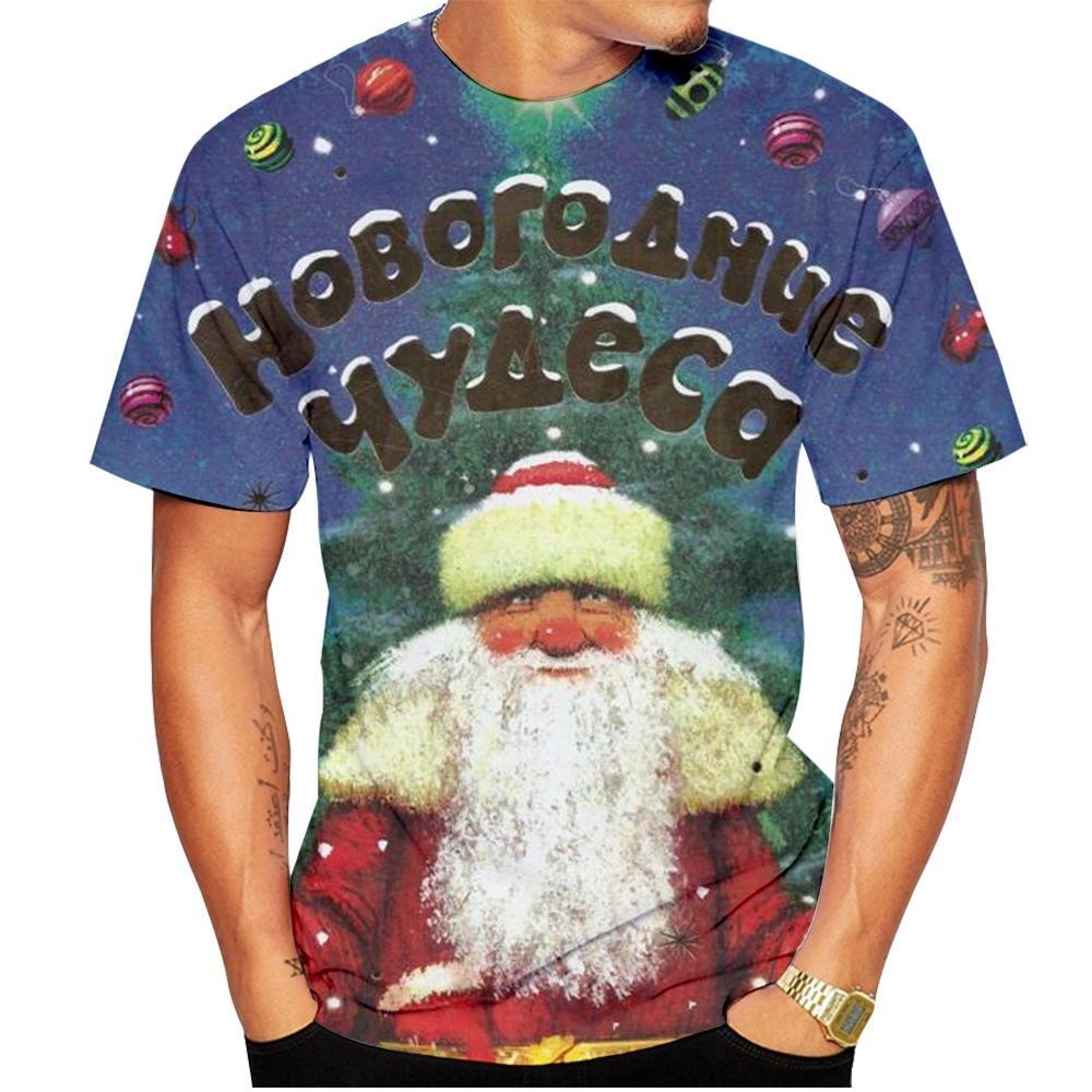 New Fashion Men's Women's T-Shirt Santa Claus Casual 3D Printed Summer Hip Hop Round Neck Cool Christmas Kids Short Sleeve