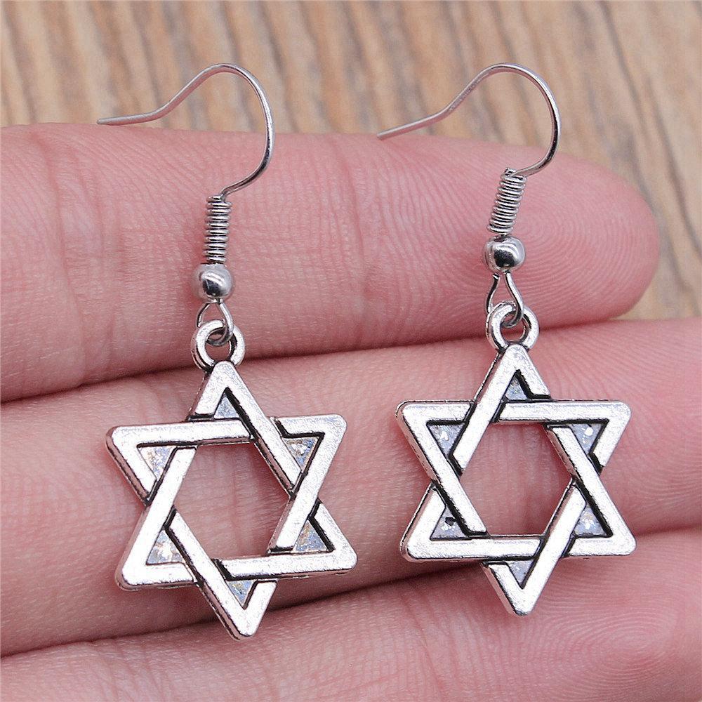 Drop & Dangle Earring Celtic Hexagram Kids' Jewelry MaterialsEarring Size 18x19mm QE006