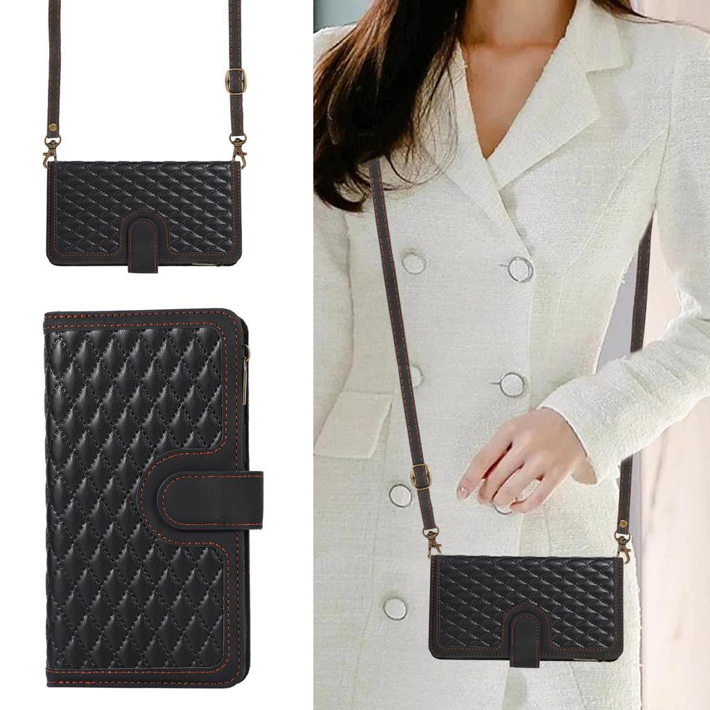 New Stylish Diamond Wallet Case for iPhone 16 - Unisex Design