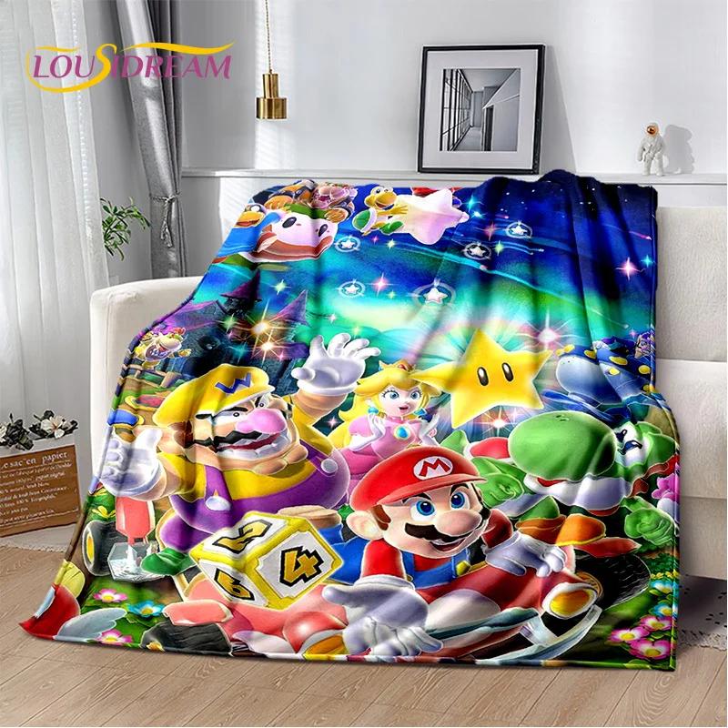 3D Retro M-Mario Cartoon Game Soft Plush Blanket,Flannel Blanket Throw Blanket for Living Room Bedroom Bed Sofa Picnic Kids Gift