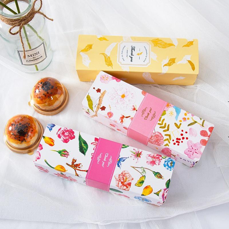 5Pcs Mid Autumn Festival Gift Long Boxes Snowflake Pastry Egg Yolk Crispy Packaging Box For 3pcs 80g Mooncake