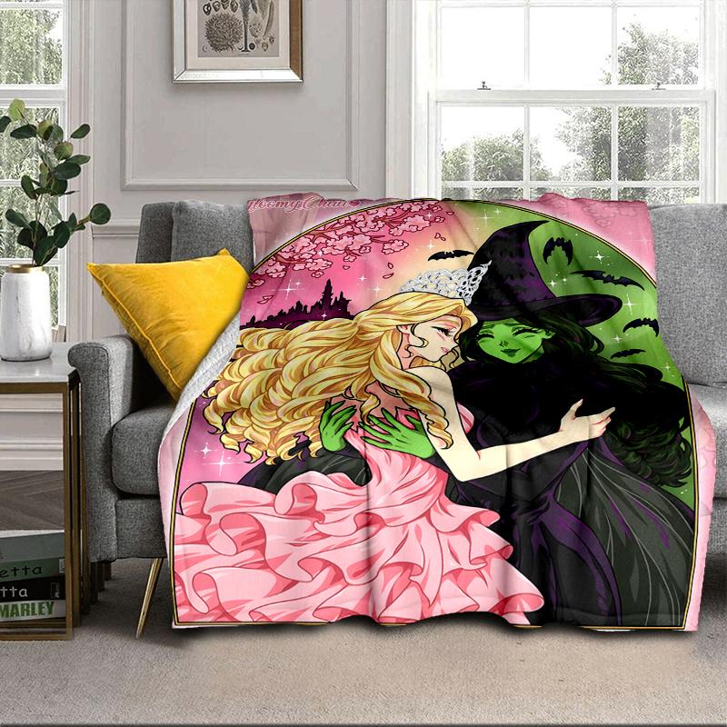 Magic Witch And Friendship Blanket Flannel Blanket for Bed, Sofa, Camping, Hiking, Picnic Essentials, Gift for Family Fan Gifts