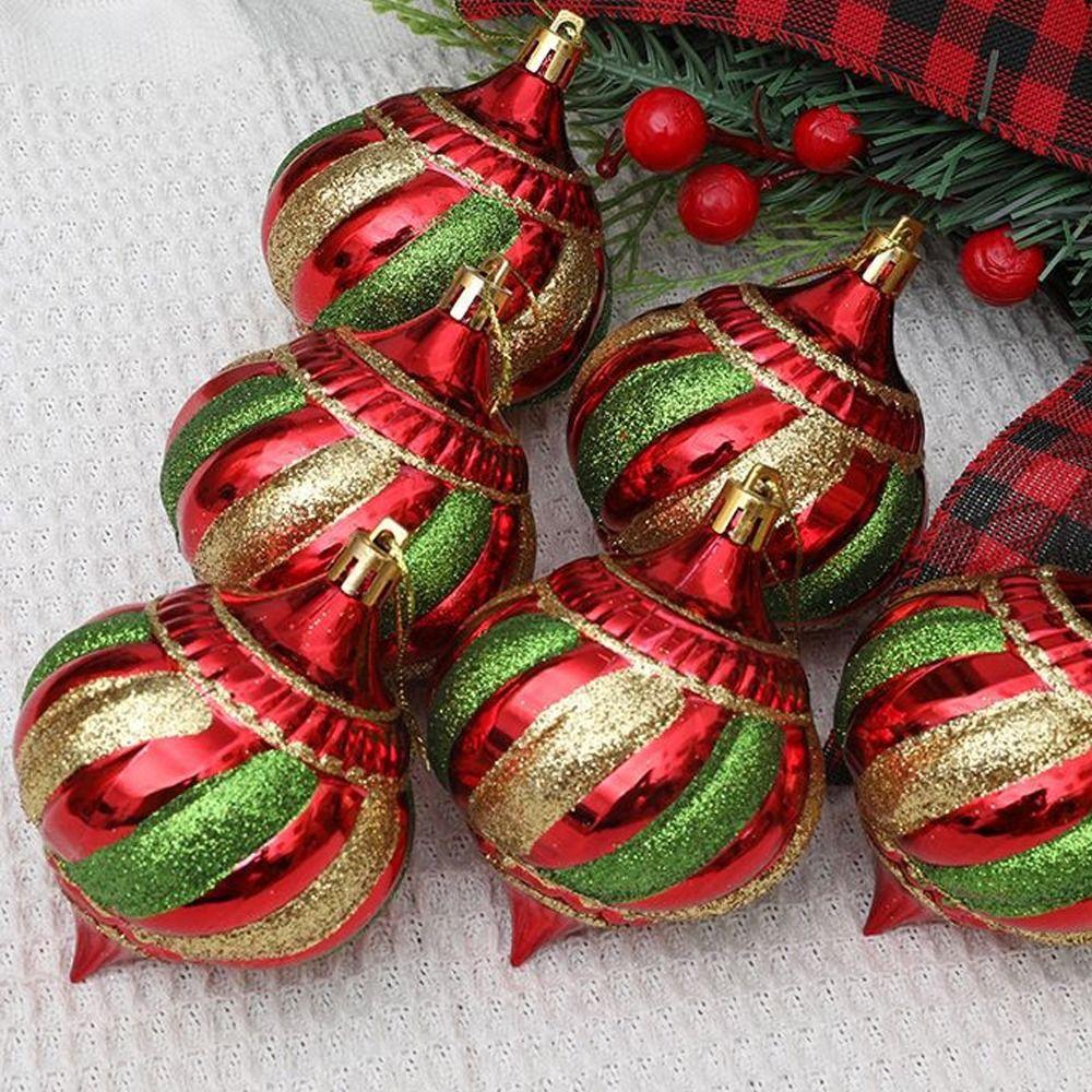 6pcs Reusable Painted Christmas Balls Pendant Shatterproof Xmas Tree Ornament  Holiday Wedding Party