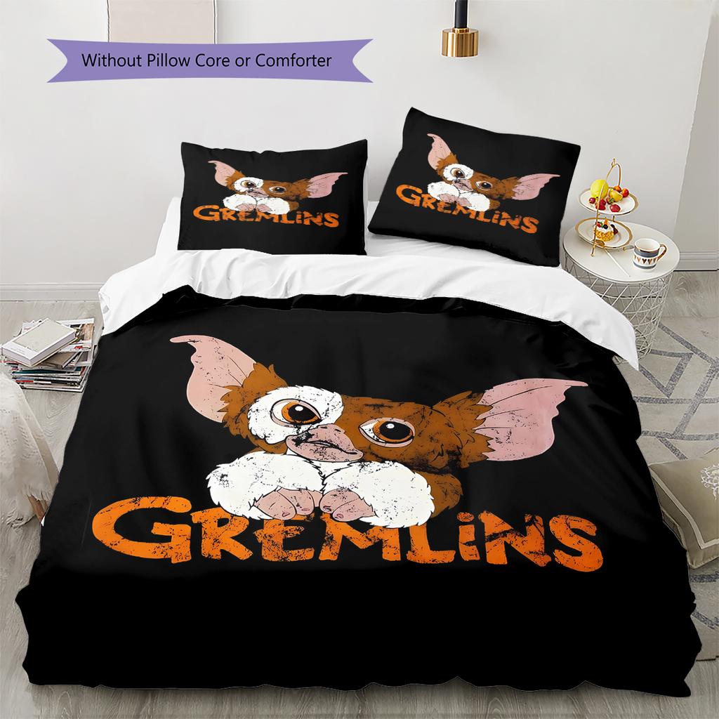 Gremlins Pattern Bedding,Quilt Set Quilt Cover Pillowcase Home Birthday Gift (1 * duvet cover + 2 * pillowcase, without core)