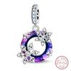Shining 925 Silver Zircon Inlaid with Winter Designer Charms Beads Fit Wedding and Festival DIY Fine Jewelry Gifts