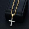 New Hip-Hop Accessories Titanium Steel Gold-Plated Zircon AAA Cross Pendant Necklace