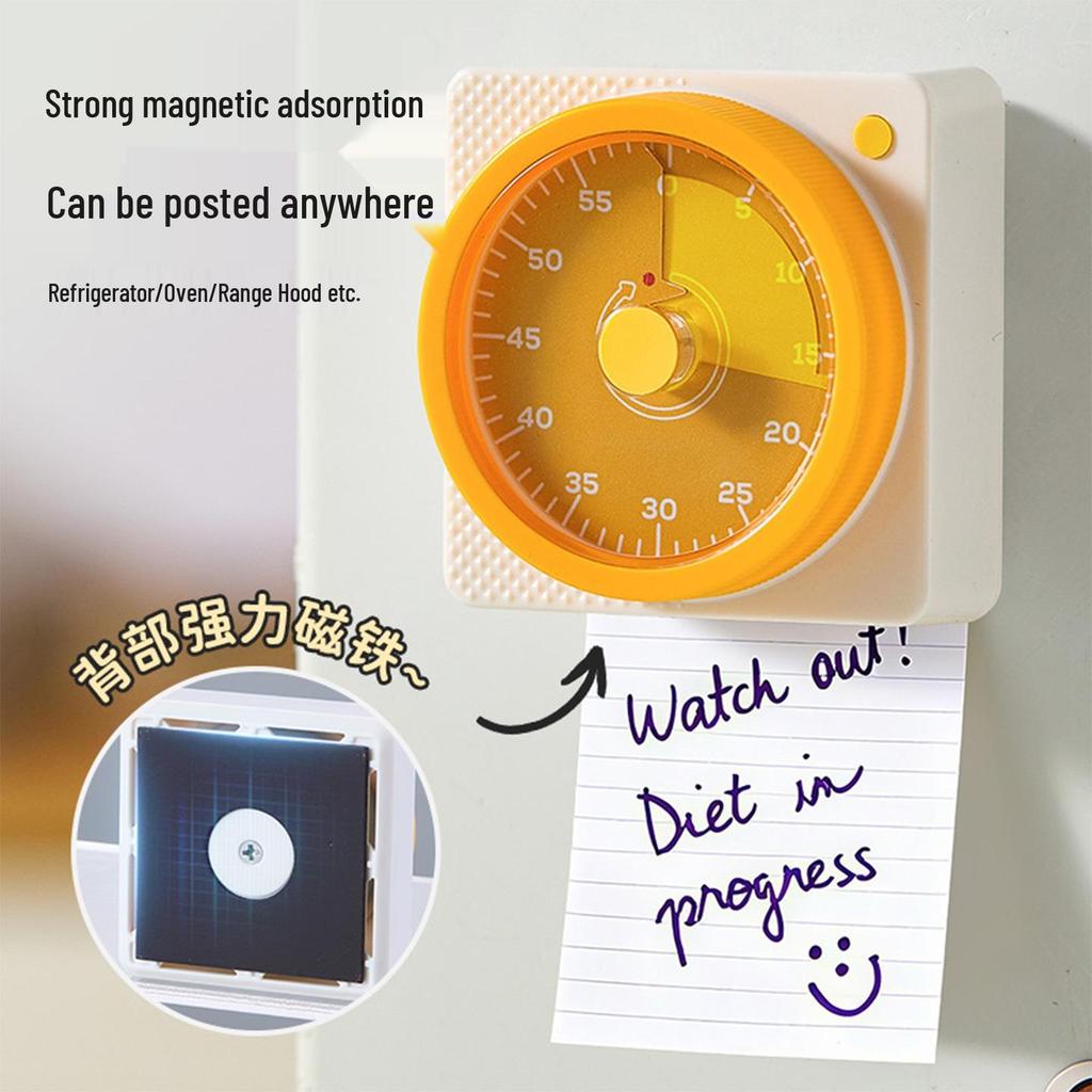 Silent Magnetic Kitchen Timer: Mechanical Cooking & Baking Alarm