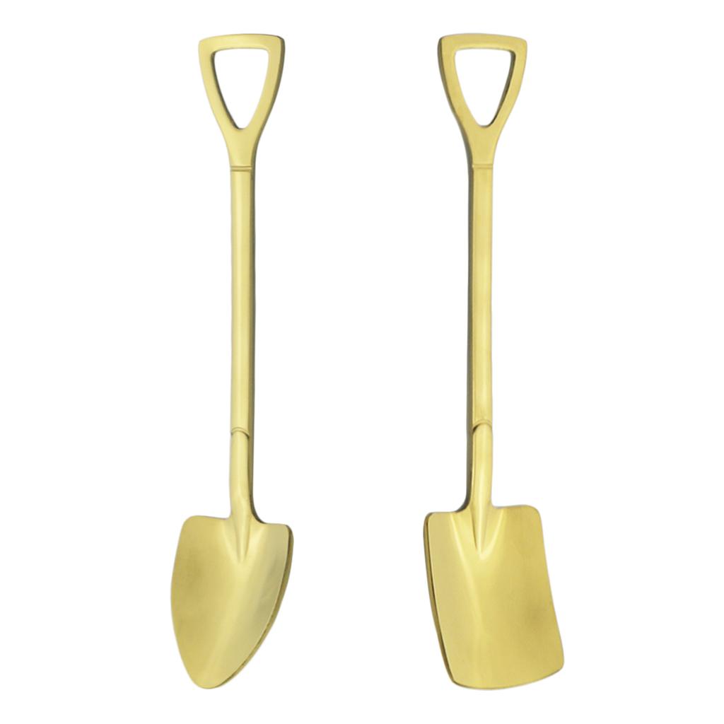 Rainbow Stainless Steel Shovel Spoon Set Ice Cream Stirring Spoon Tool Creative Teaspoon Dessert Coffee Spoon Party Cutlery Set