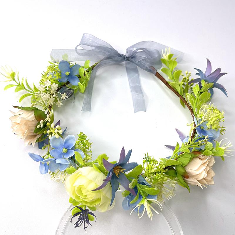 

Forest-Style Simulated Garland High-End Super Fairy Flower Headdress Scenic Atmosphere Photo-Taking Headband as the picture