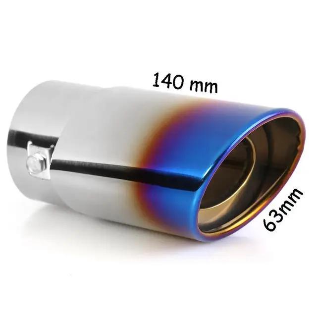 Uniwersalna końcówka tłumika wydechu samochodowego okrągła rura ze stali nierdzewnej chromowana końcówka tłumika wydechu srebrne akcesoria samochodowe tłumik