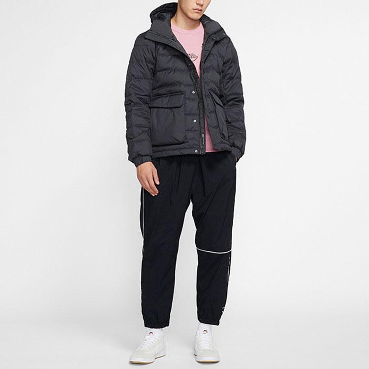 Nike SB Warme und winddichte lässige Sport-Daunenjacke mit Kapuze für Herren Oberbekleidung Schwarz 693335-011