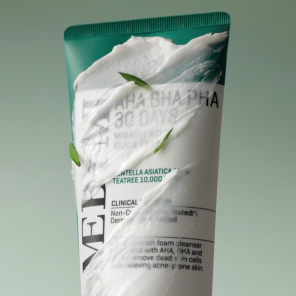 SOME BY MI AHA BHA PHA 30 Days Miracle Acne Clear Foam 100ml – Purifying & Soothing Cleanser, Korean