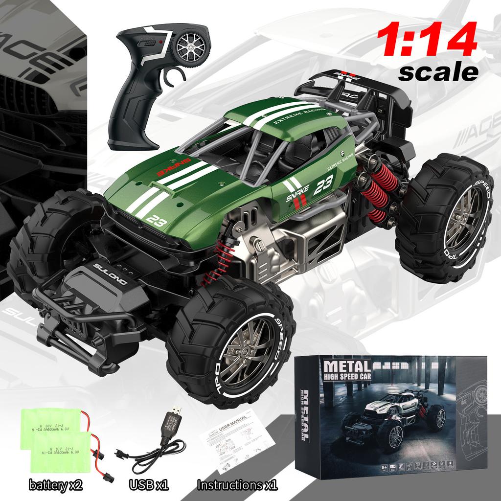 Rc Remote Control Car Alloy High-Speed Car Big Foot Four-Wheel Drive Off-Road Vehicle Mountain Climbing Car Children'S Toy Car