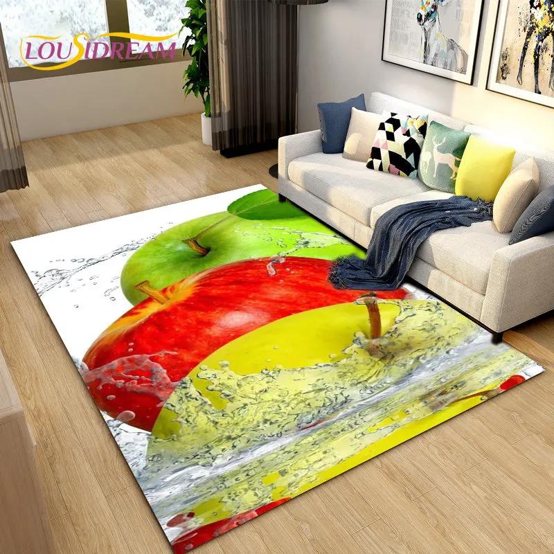 Fruits Vegetables Kitchen Mat Area Rug Carpet for Living Room Bedroom Playroom Sofa decor home Non-slip rug Floor Mat Soft