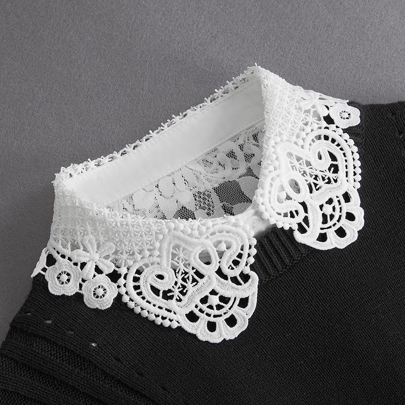 Women's Versatile White Ruffle Stand-Up Collar Dickey Sweater Accessory