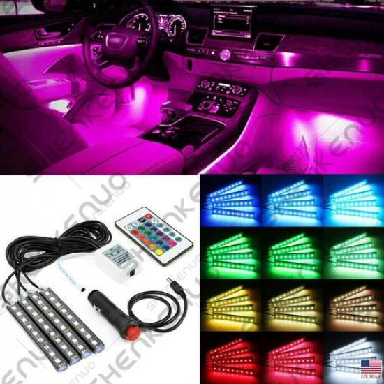 RGB-LED Car Interior Accessories Floor Decorative Atmosphere Strip Lamp Lights