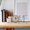 Battery Powered European Desk Clock Creative Wood Retro Clock Iron Craft Clock  Living Room Decor