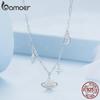 BAMOER 925 Sterling Silver Exquisite Shine Zircon Starry Sky Necklace for Women Birthday Gift Fashion Jewelry