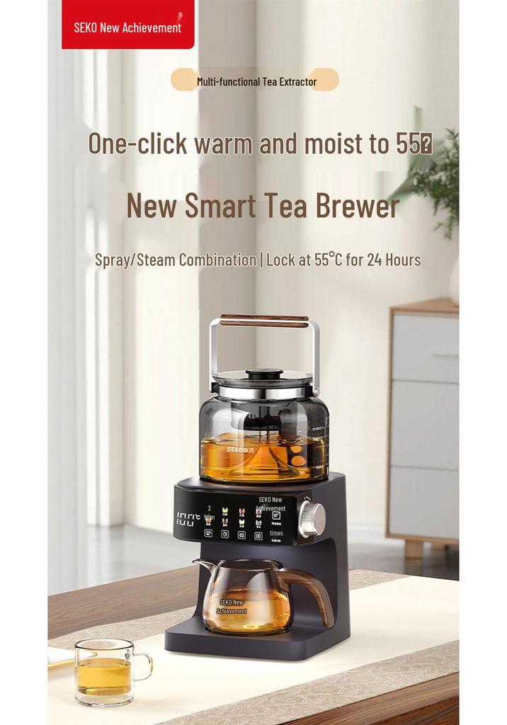 Automatic Tea Maker with Heat Preservation, Constant Temperature, Spray Brewing & Water Refill - 1.3L A6 Essence Extraction
