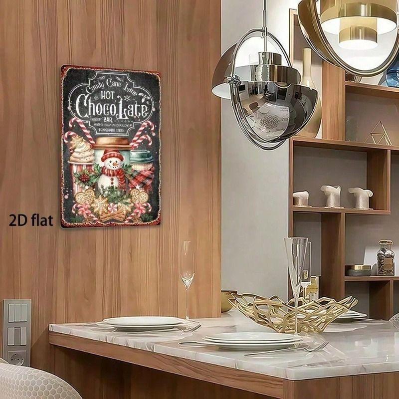 Vintage Metal Sign Candy Hot Chocolate Decor for Kitchen Cafe