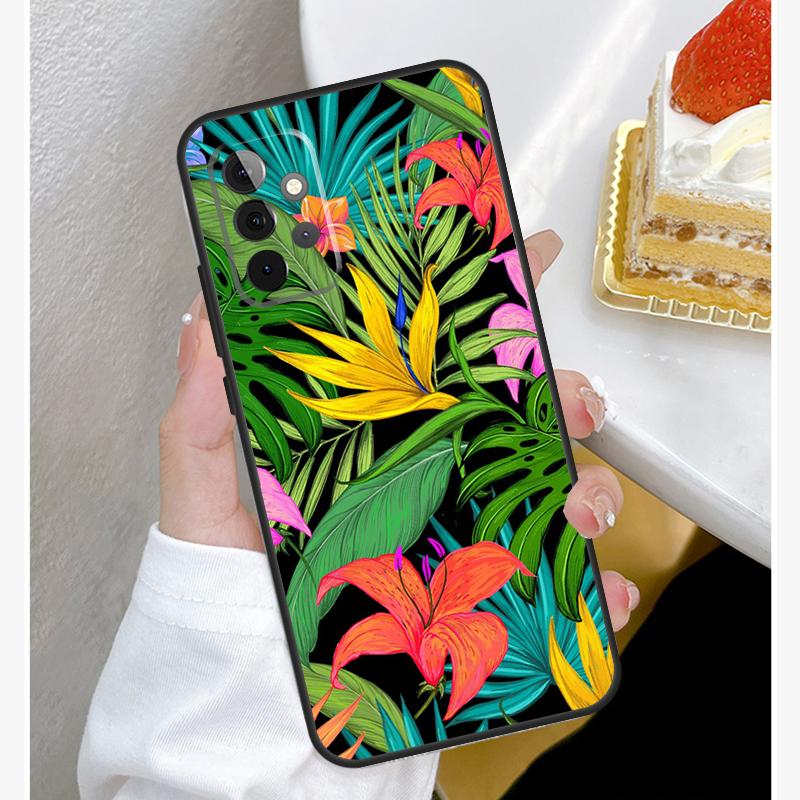 Tropical leaves Case For Samsung Galaxy A15 A25 A35 A55 A51 A71 A12 A32 A52 A13 A33 A53 A14 A34 A54 Cover