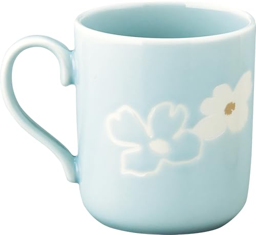 Hanae Mori "Fleur" Pair of Mugs, Approx. 300ml, Floral Design, Dishwasher and Microwave Safe, Perfect As a Gift or Wedding Gift, Made In Japan, MB6500