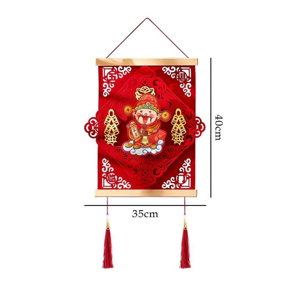Thickened Spring Festival Hanging Decoration with Tassel God of Wealth Pendant  Living Room