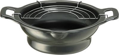 Takagi Metal Tiered Enamel Tempura Induction Black TP-22D Pot, Compatible, 22cm,
