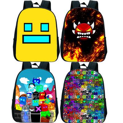 Bebek Küçük Çocuk Erkek Kız Çocuklar İçin Kızgın Geometry Dash Anaokulu Sırt Çantası Karikatür Çocuk İlkokul Çantası Çocuk Hediye