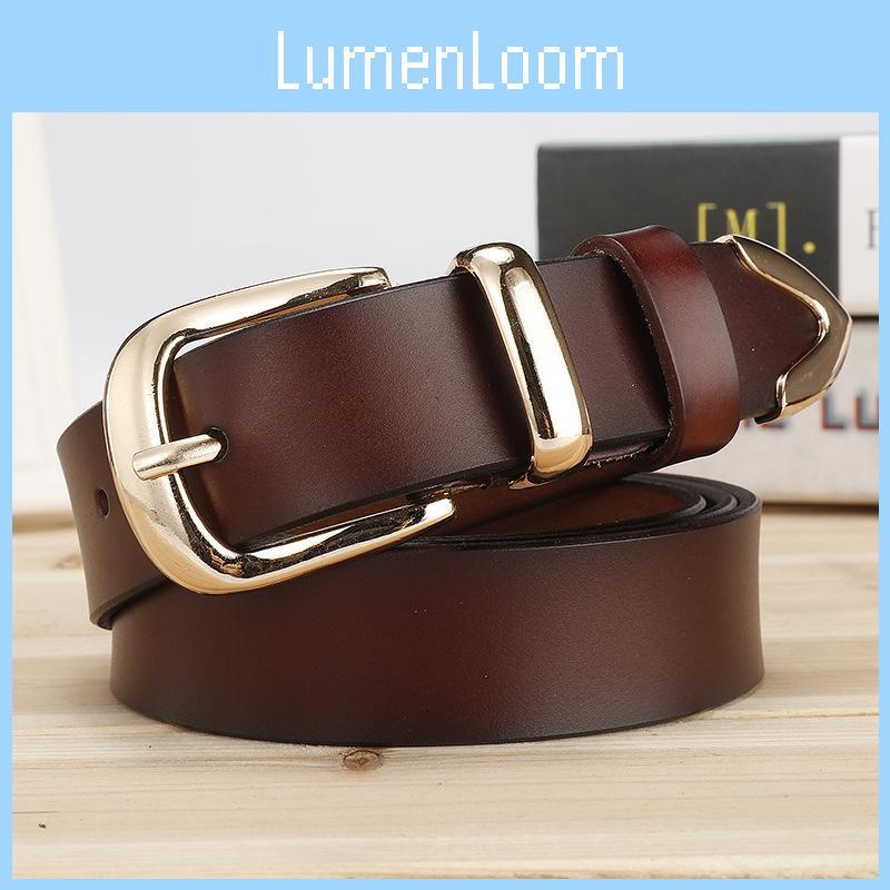Simple Color Solid Leather Waist Belt Metal Pin Buckle Street Girl Decoration