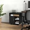 Multi Storage Printer Stand Unit Office Desk Side Mobile Storage W Wheels Modern Style 60L X 50W X 65.5H Cm Black