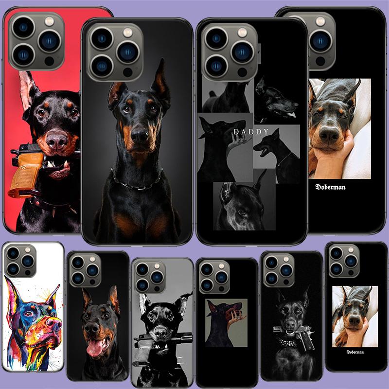Animal Dachshund Doberman Dog Phone Case For Apple Iphone 16E 16 17 Pro Max Air 15 Pro 14 Plus 12 13 Mini Cover Cute Fun