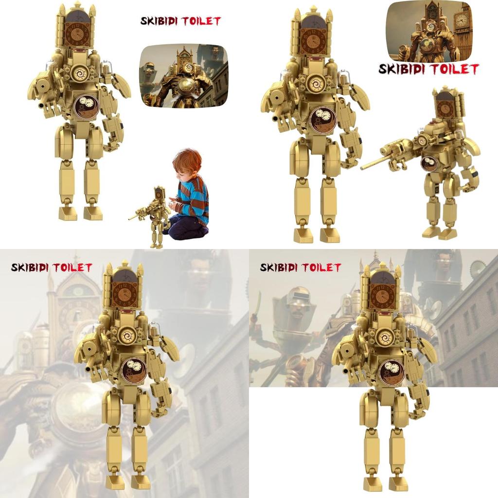 661 Golden Titan Time Man Toilet Man Building Blocks Compatible With Lego Mrs. Tv And Computer Man
