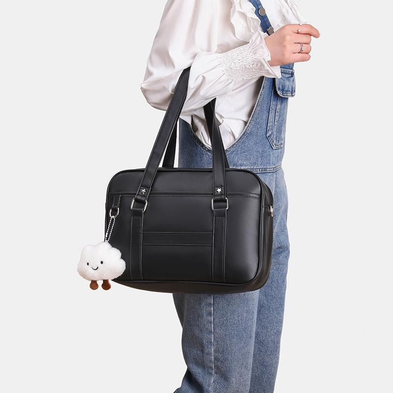 PU Women's Crossbody Bag: Japanese School Style JK Uniform Handbag, Solid Color Shoulder Bag for Student Commuting