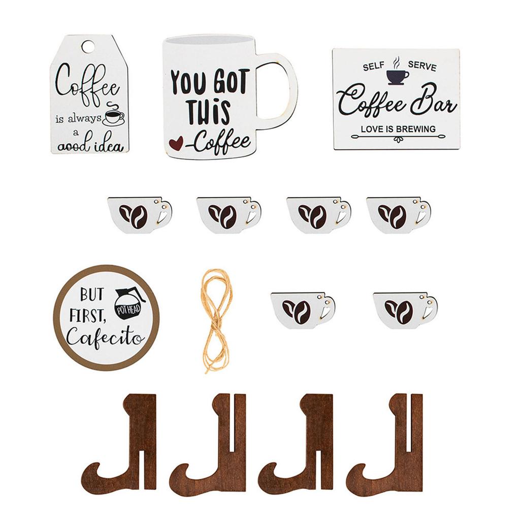 Simple Coffee Series Tray Decor Home Office Desktop Creative Wooden Decoration Stylish Accessories for Farmhouse Kitchen