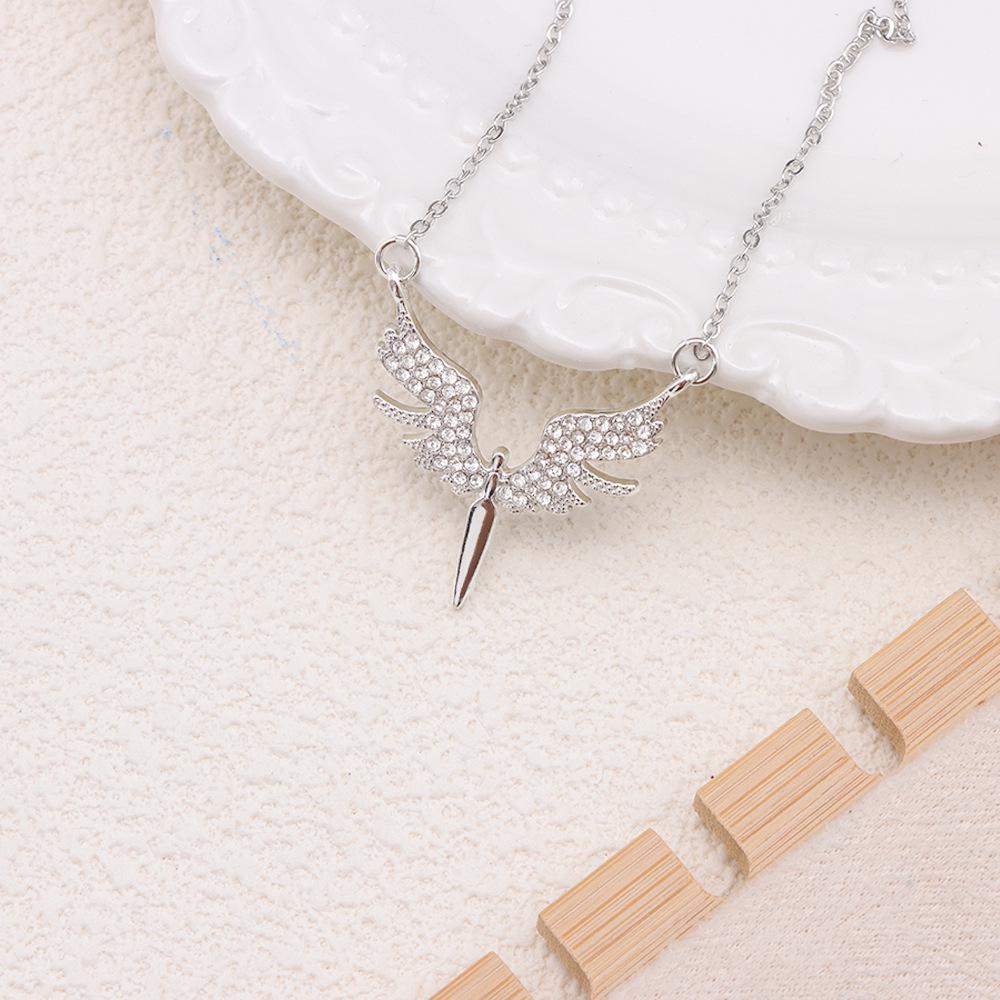 

S925 Silver Diamond Bird Pendant Double Chain Necklace - European & American Style, Sparkling Light Luxury for Women