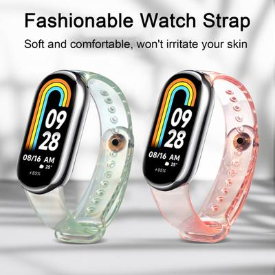 Silicone Strap Durable Sunlight Discolouration Tear-Resistant Soft Comfortable Wearing Bracelet for Xiaomi Mi Band 8