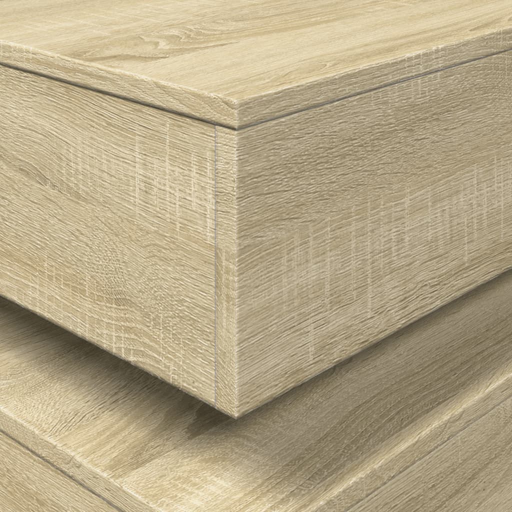  LED Coffee Table, Sonoma Oak, 50x50x40 Cm